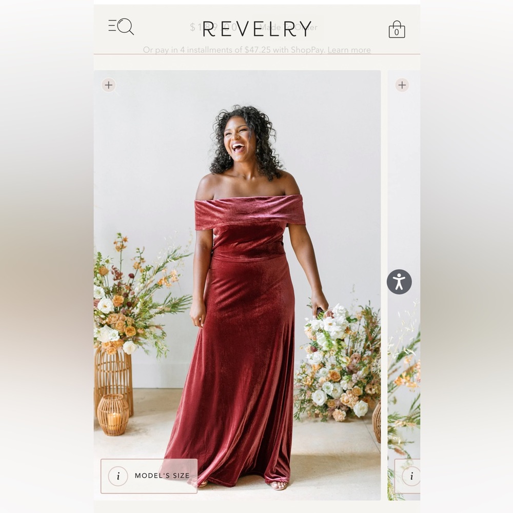 Revelry size 6 Court Bridesmaid Dress in Terracotta